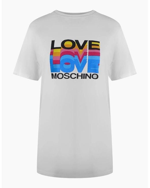 Love Moschino Gray Layered Logo T-Shirt
