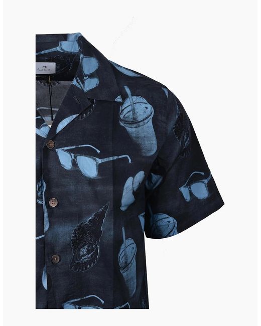 Paul Smith Blue Ss Casual Fit Shirt for men