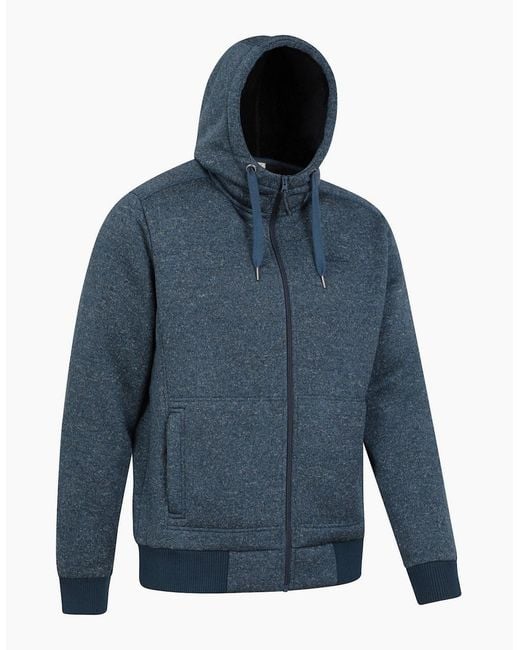 Mountain Warehouse Blue Nevis Ii Faux Fur Hoodie for men