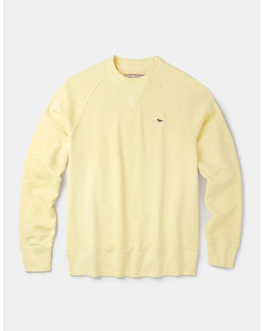 aubi Yellow Garsdale Slub Crew for men