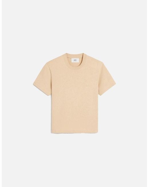 AMI White Embossed Logo T Shirt for men