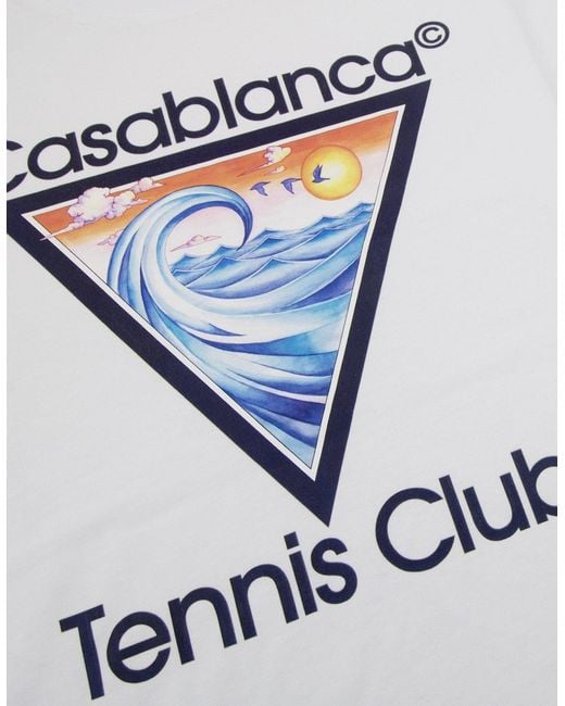 Casablanca White Tennis Club Icon Printed T-Shirt for men