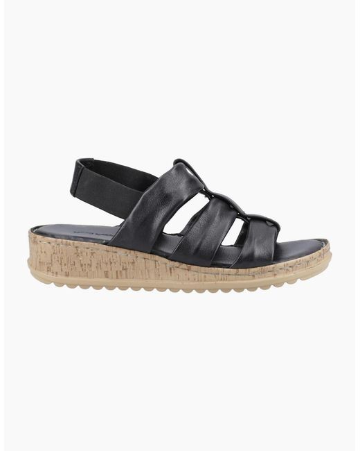 Hush Puppies Black Eden Wide Fit Sandals