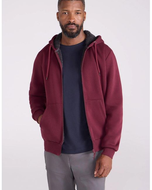 Mountain Warehouse Blue Dalton Borg Lined Full Zip Hoodie for men