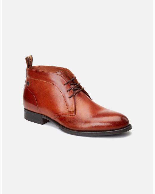 Base London Red London Wallis Leather Burnt Tan Ankle Boots for men