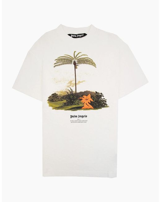Palm Angels White Enzo From The Tropics T Shirt for men