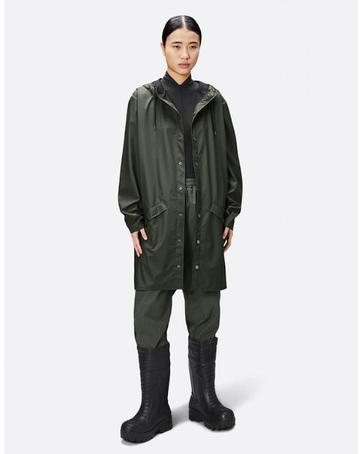 Rains Green Long Jacket