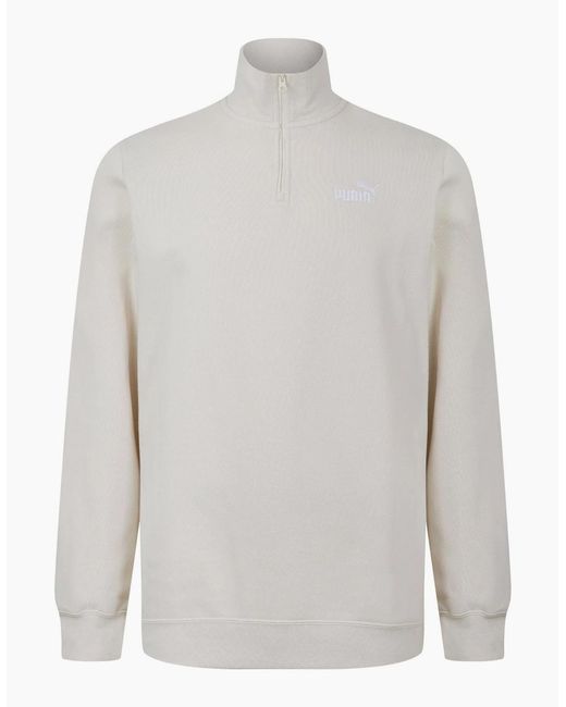 PUMA White Essentials No. 1 Logo Quarter Zip Fleece for men