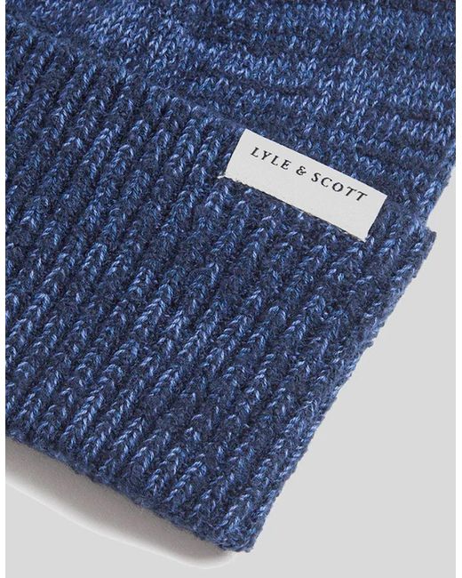 Lyle & Scott Blue Lyle & Scott Multi Marl Beanie Dark Marl for men
