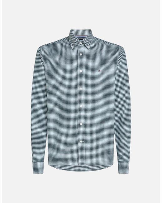 Tommy Hilfiger Blue Heritage Shirt Oxford Gingham Long Sleeves New Regular Fit for men