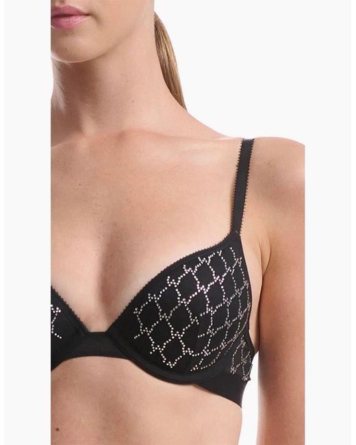 Wolford Black Geometric Patterned Push Up Bra