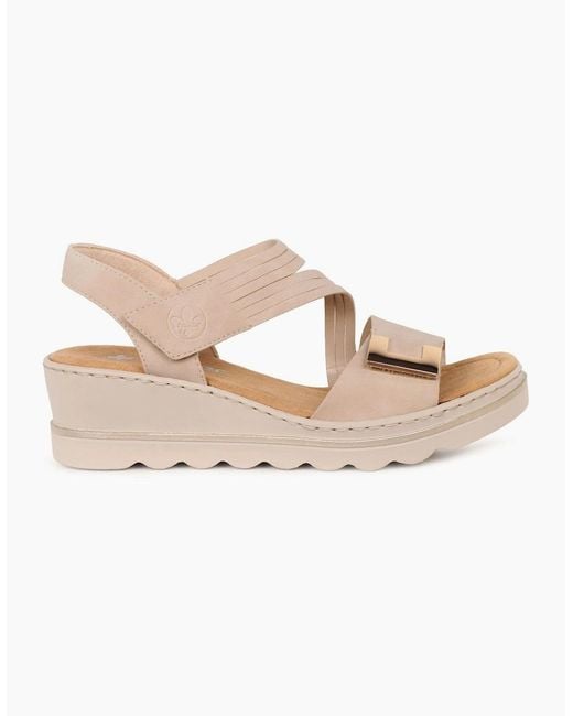Rieker White Haiti Wedge Heel Sandals