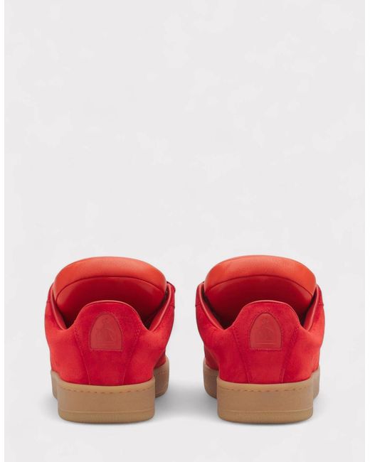 Lanvin Red X Future Hyper Curb Sneakers Leather Suede