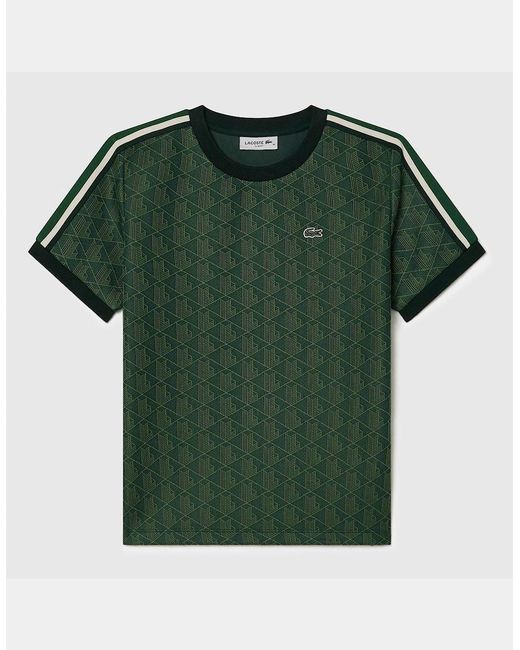 Lacoste Green Fit Monogram Jacquard T Shirt