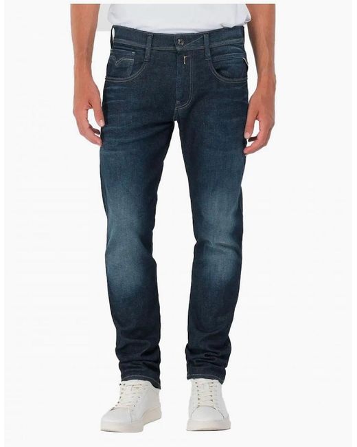 Replay Blue Hyperflex Superior Standard Rinse Wash Anbass Slim Fit 007 for men