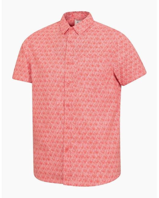 Mountain Warehouse Pink Preston Illustration Leaves Shirt for men