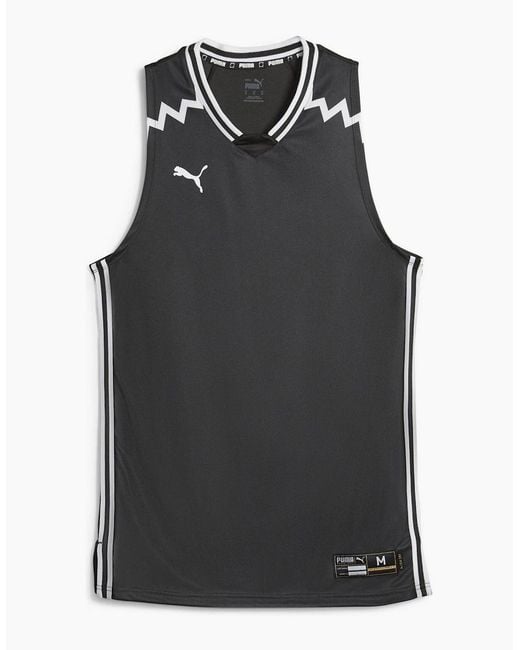 PUMA Black Hoops Team Game Performance Basketball Jersey for men