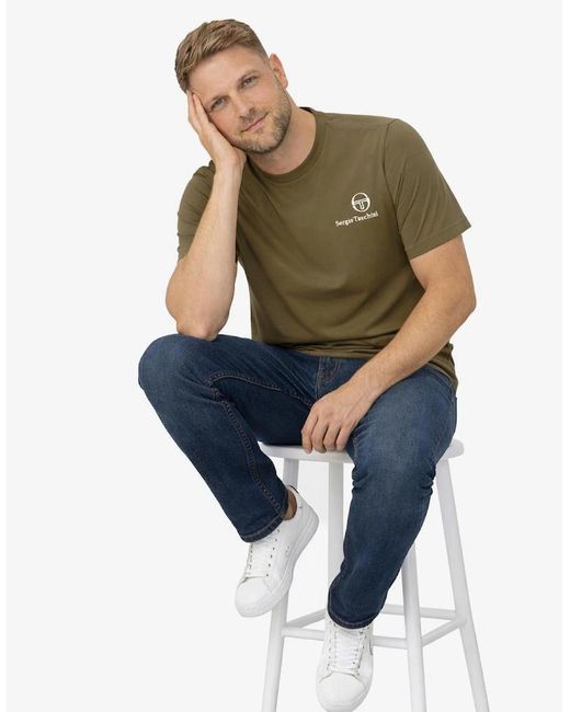 Sergio Tacchini Green Felton T-Shirt Dark for men