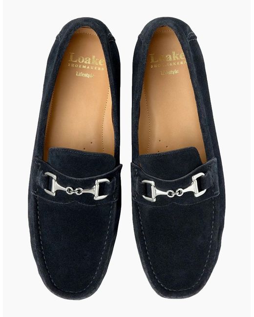 Loake Blue Hawthorn Driver Shoe Suede for men