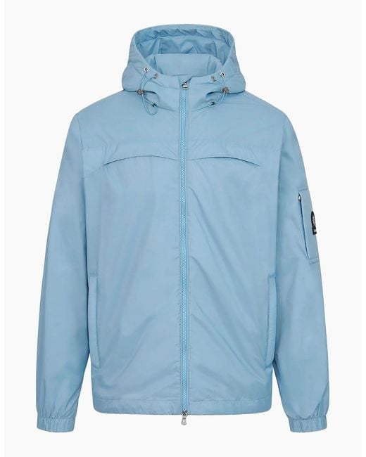 Sandbanks Blue Hooded Nylon Windcheater Dusty for men