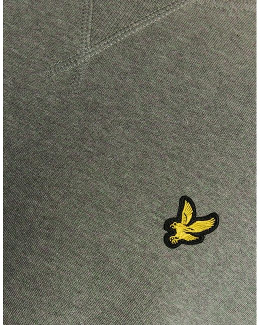 Lyle & Scott Green Cotton Marl Raglan Sweatshirt for men