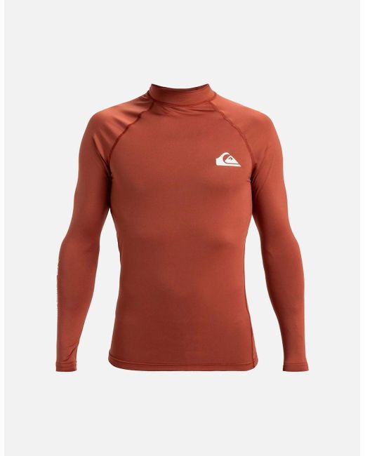 Quiksilver Red Everyday Upf 50 0 Long Sleeve Rash Vest for men