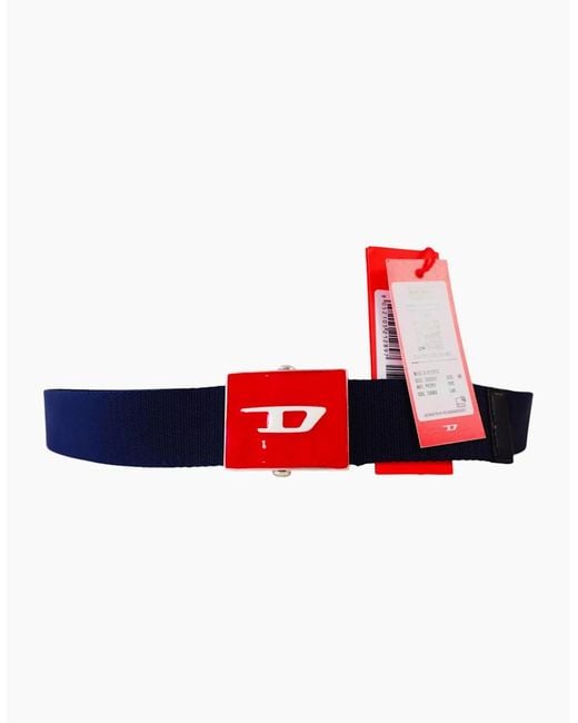 DIESEL Red B-Plakue Webbing Belt Work Belt Metal Buckle Waistbelt Army Golf New for men