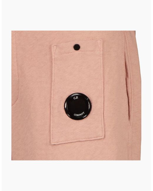 C P Company Natural Malfile Fleece Lens Bermudas for men