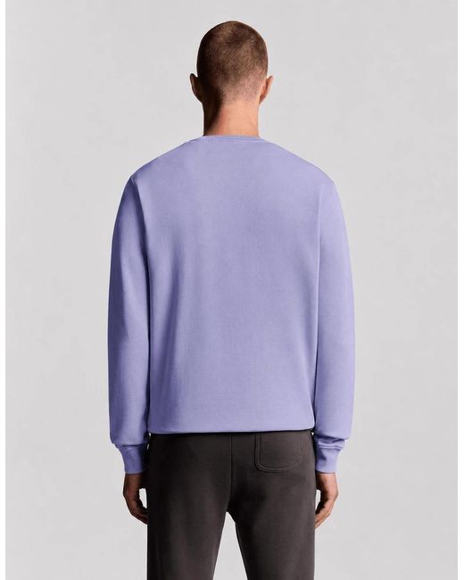 Lyle & Scott Purple Cotton Crew Neck Sweatshirt for men