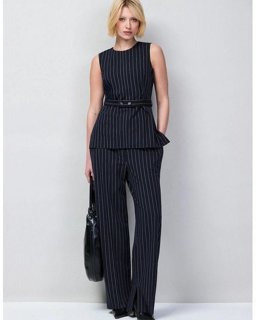 Ro&zo Blue Pinstripe Tailored Trousers