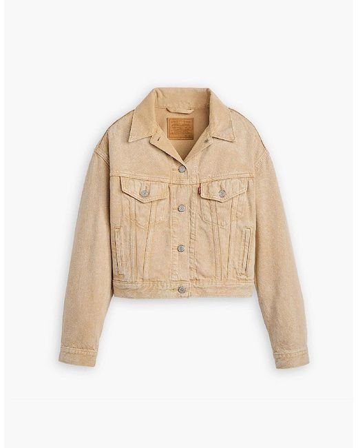 Levi's Natural Levi's Shrunken 90S Stone Wash Denim Jacket With Metal Badge