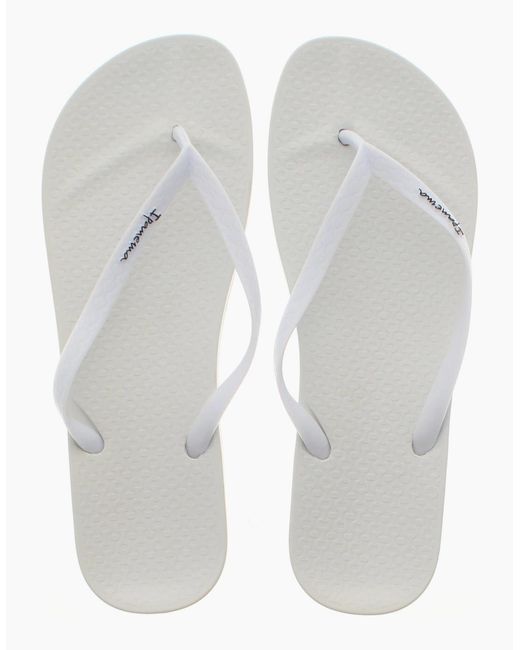 Ipanema White Flip Flops Anat Vegan Recyclable Slip On Uk Size