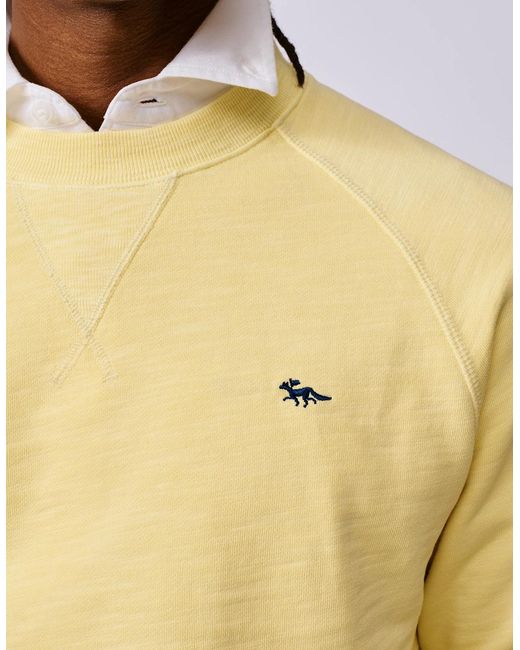 aubi Yellow Garsdale Slub Crew for men