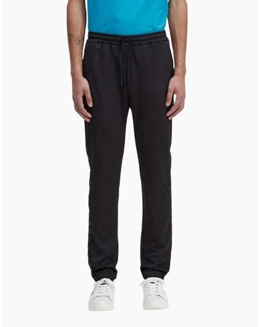 Fred Perry Black Contrast Tape Track Pant for men