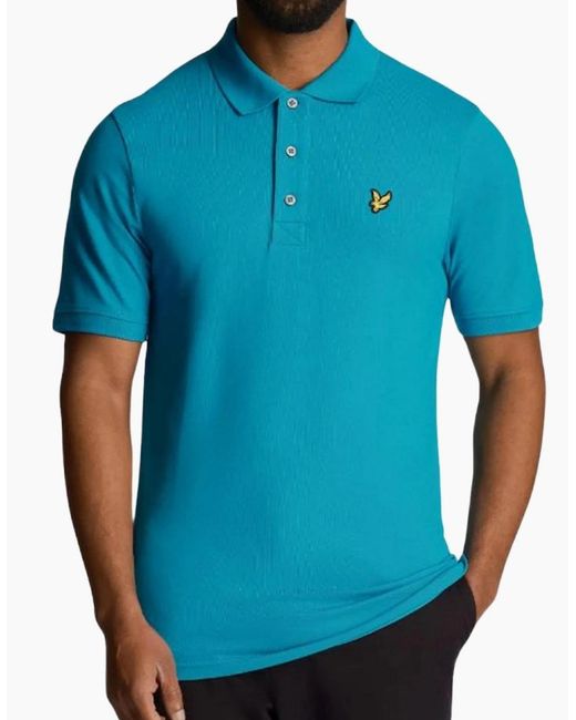 Lyle & Scott Blue Lyle & Scott Brand Chest Logo Leisure Polo Shirt for men