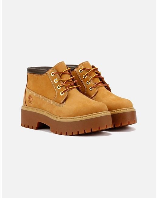 Timberland Brown Stone Street Nellie Leather Wheat Boots
