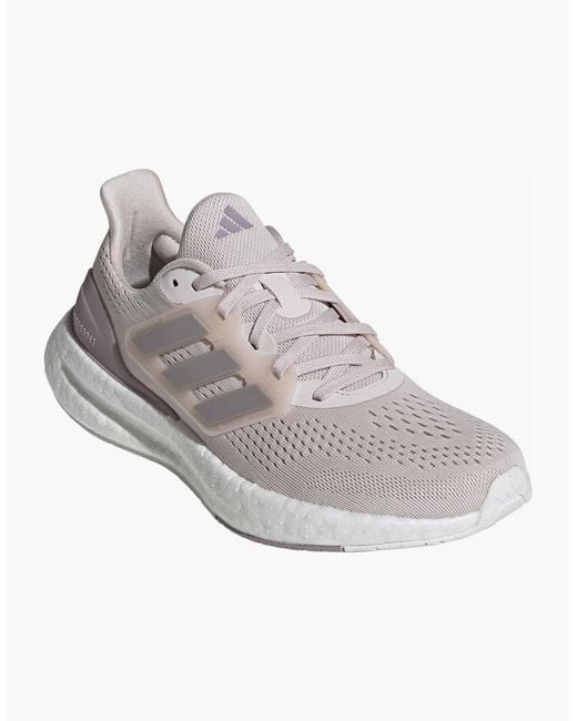 Adidas Gray Pureboost 23 Road Running Lace Up Sneakers