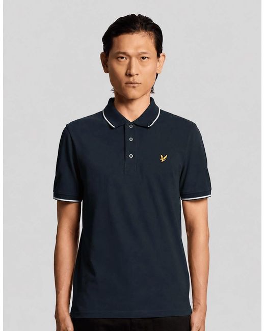 Lyle & Scott Blue Lyle & Scott Tipped Polo Shirt Sp1524Vog for men