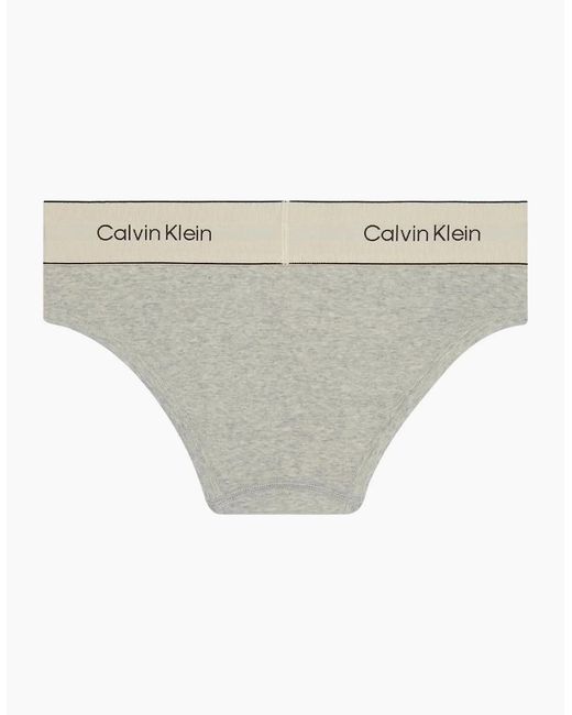 Calvin Klein White Heritage Cotton Bikini Brief, Heather