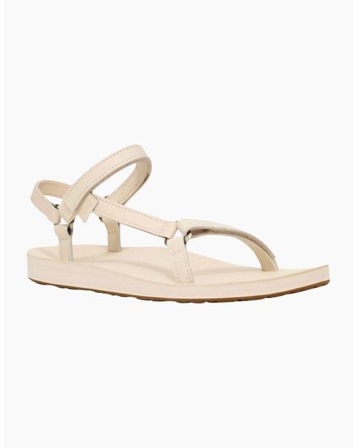 Teva White Original Universal Slim Leather Sandals