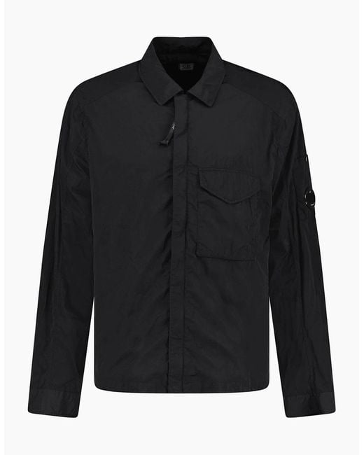 C P Company Black Lens Chrome-R Zip-Up Jacket for men