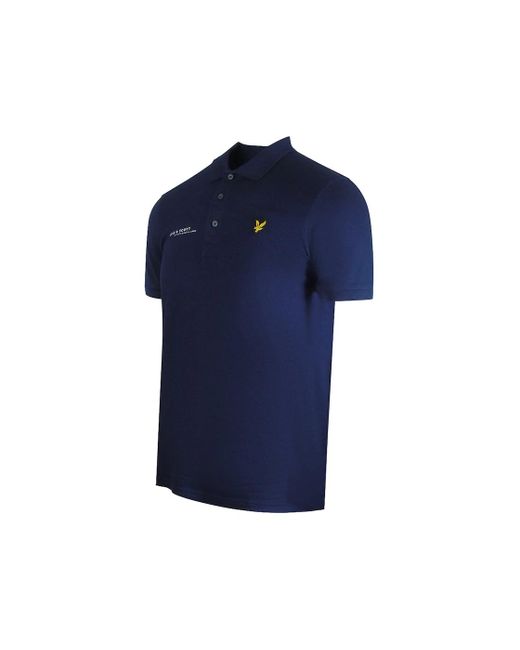 Lyle & Scott Blue Lyle & Scott Co-Ordinate Print Logo Short Sleeved Polo Shirt for men