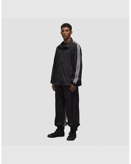 Y-3 Black 3 Stripes Shell Track Bottoms for men