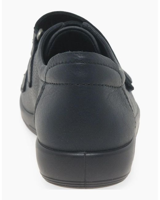 Ecco Black Soft 2 Strap Casual Trainers