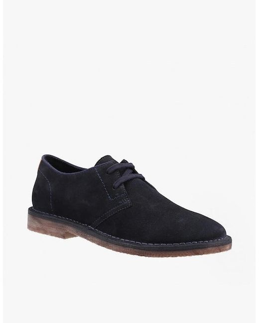 Hush Puppies Black Scout Suede Leather Derby Shoes for men