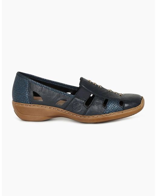 Rieker Blue Denise Slip On Vamp Shoes