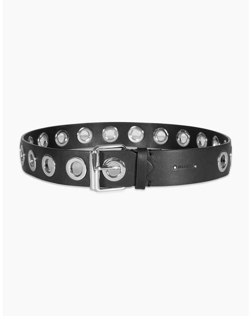 AllSaints Black 42Mm Eyelet Leather Belt