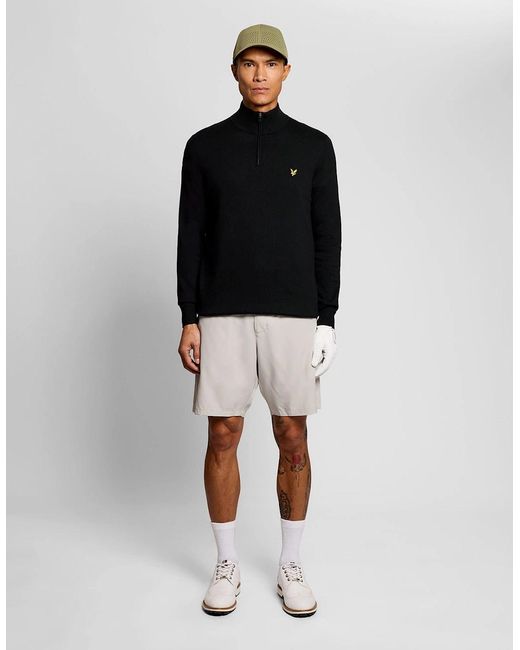 Lyle & Scott Black Performance 1/4 Zip Jumper for men