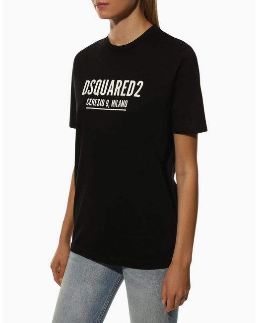 DSquared² Black Ceresio 9 Milano Logo T-Shirt