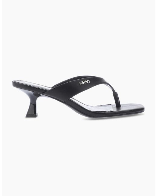 DKNY Blue Mackey Heeled Thong Sandals
